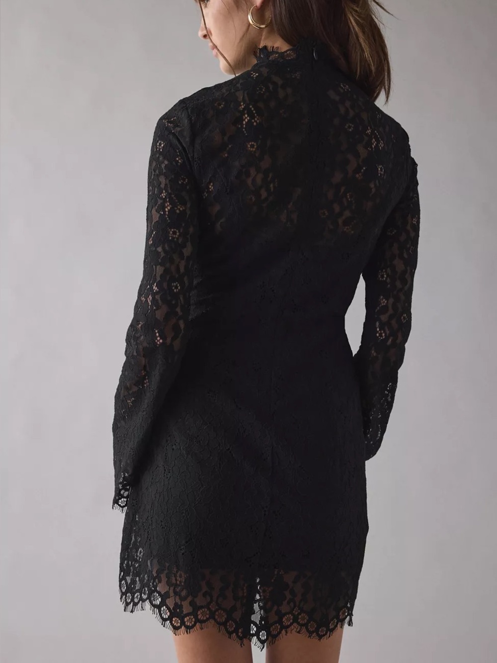 PROSECCO “BLUE” full lace long sleeve mini dress - Picture 2 of 2